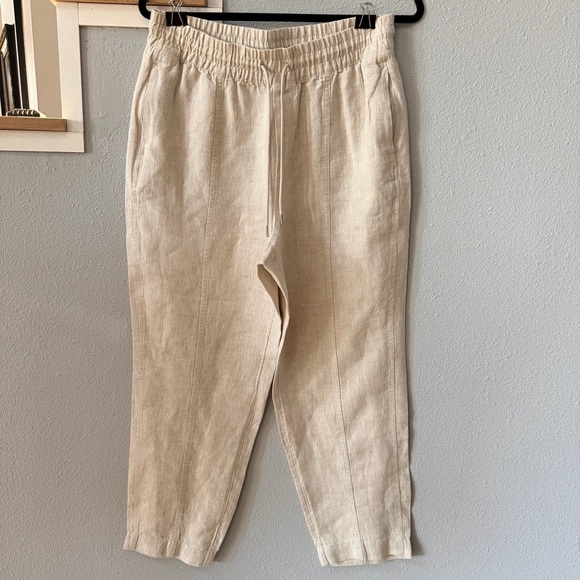 Athleta Pants - Women’s Athleta 100% Linen High-Rise Waistband Zipper Pockets Sz Medium